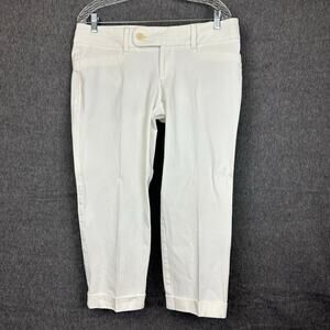 Lilly Pulitzer Capri White Straight Pants Sz 12 Low-Rise Beachy Coastal Summer